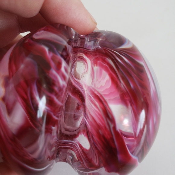 Swirl Granberry  Blown Glass Paper Weight Note Holder GES 11 EPC # - Picture 6 of 13